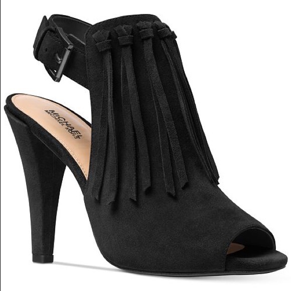 MICHAEL Michael Kors Shoes - Michael Kors Kassidy Open Toe Booties - Black